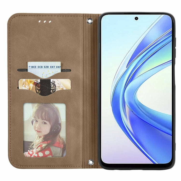 For Honor X7b Retro Skin Feel Magnetic Flip Leather Phone Case