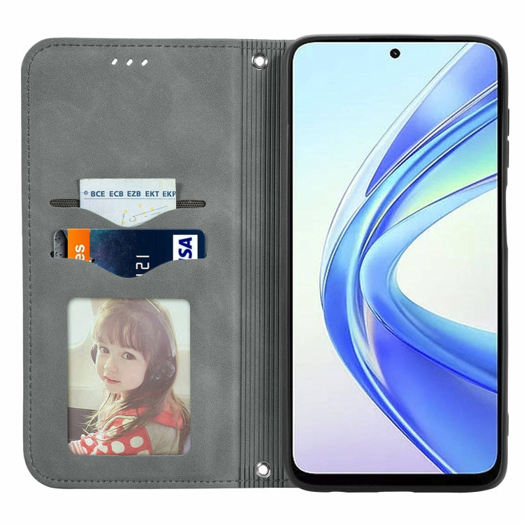 For Honor X7b Retro Skin Feel Magnetic Flip Leather Phone Case
