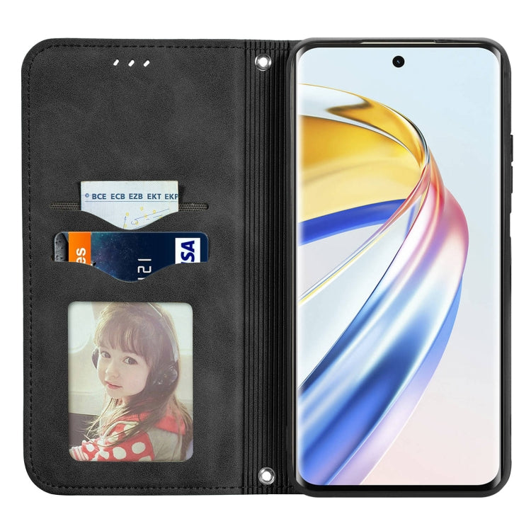 For Honor X9b Retro Skin Feel Magnetic Flip Leather Phone Case