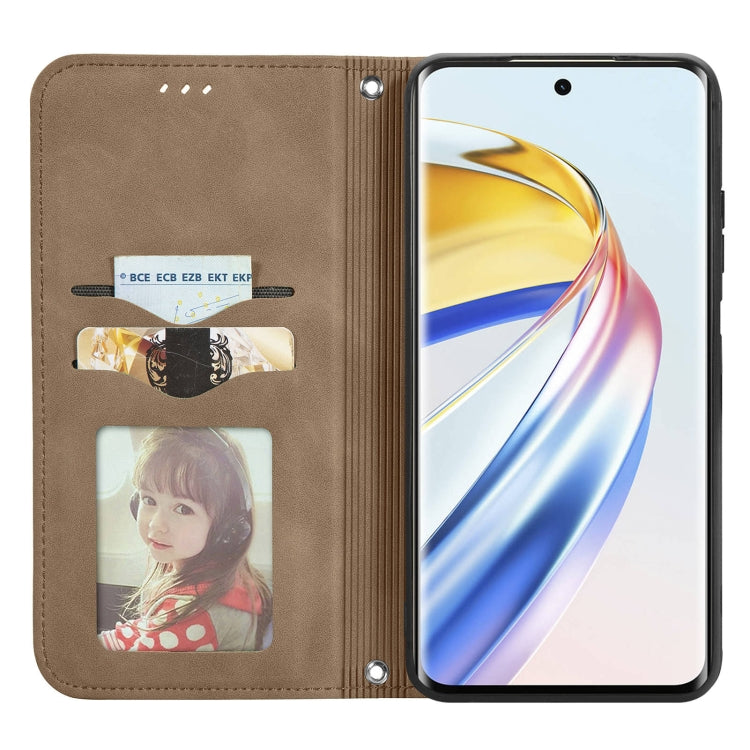For Honor X9b Retro Skin Feel Magnetic Flip Leather Phone Case