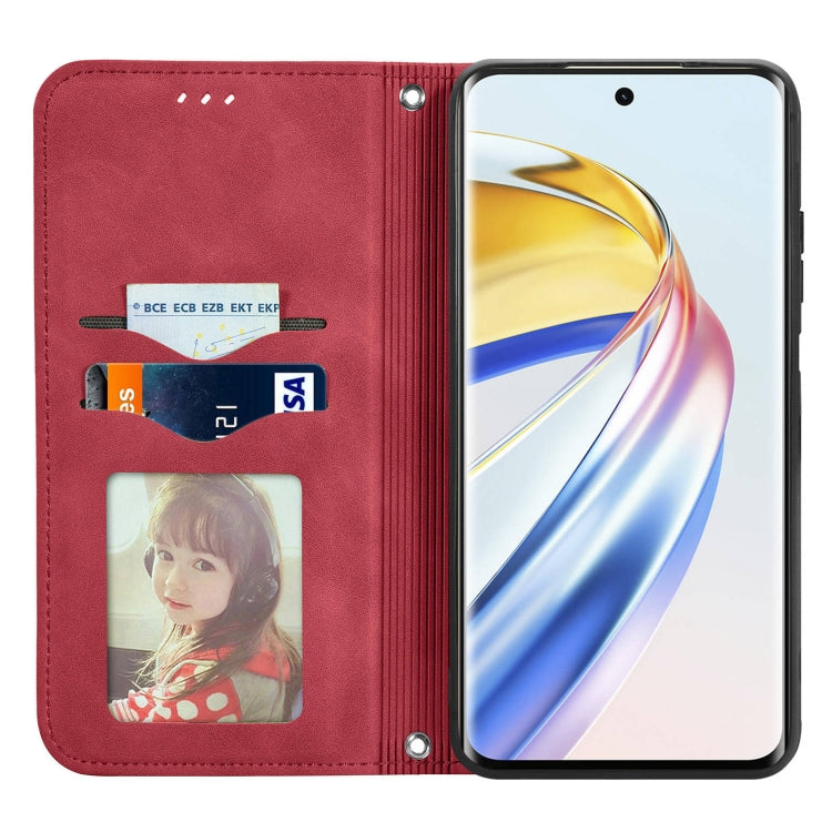 For Honor X9b Retro Skin Feel Magnetic Flip Leather Phone Case
