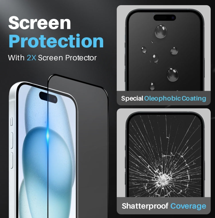 For iPhone 15 Plus NORTHJO 5 in 1 Clear Phone Case with 2pcs Screen Film + 2pcs Rear Lens Film