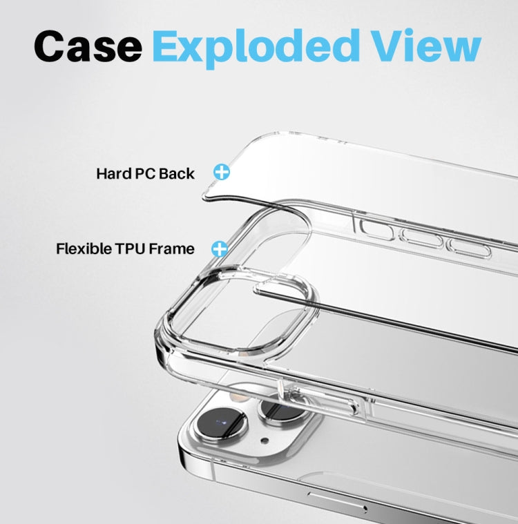 For iPhone 15 NORTHJO 5 in 1 Clear Phone Case with 2pcs Screen Film + 2pcs Rear Lens Film