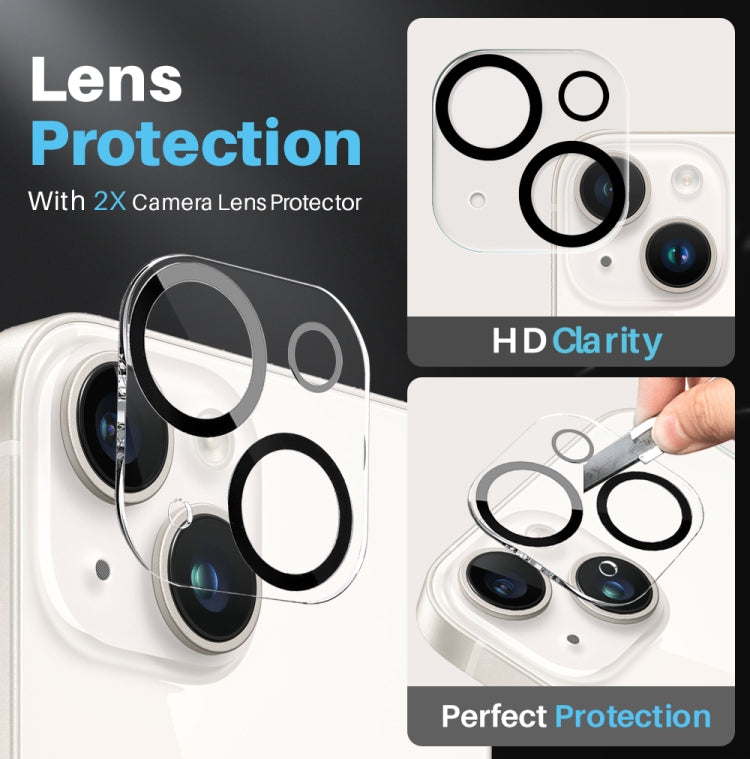 For iPhone 14 Plus NORTHJO 5 in 1 Magsafe Clear Phone Case with 2pcs Screen Film + 2pcs Rear Lens Film