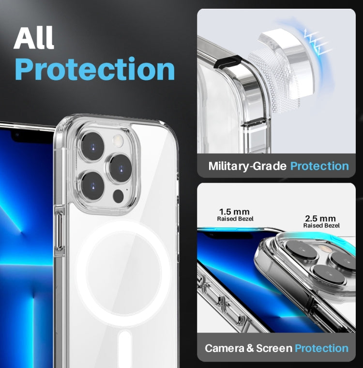 For iPhone 13 Pro Max NORTHJO 5 in 1 Magsafe Clear Phone Case with 2pcs Screen Film + 2pcs Rear Lens Film