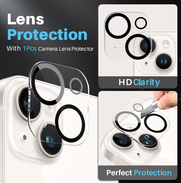 For iPhone 13 NORTHJO 3 in 1 Clear Phone Case with Screen Film + Rear Lens Film