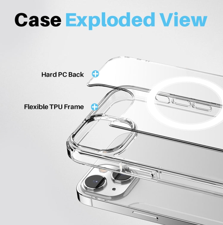 For iPhone 15 Plus NORTHJO 3 in 1 Magsafe Clear Phone Case with Screen Film + Rear Lens Film