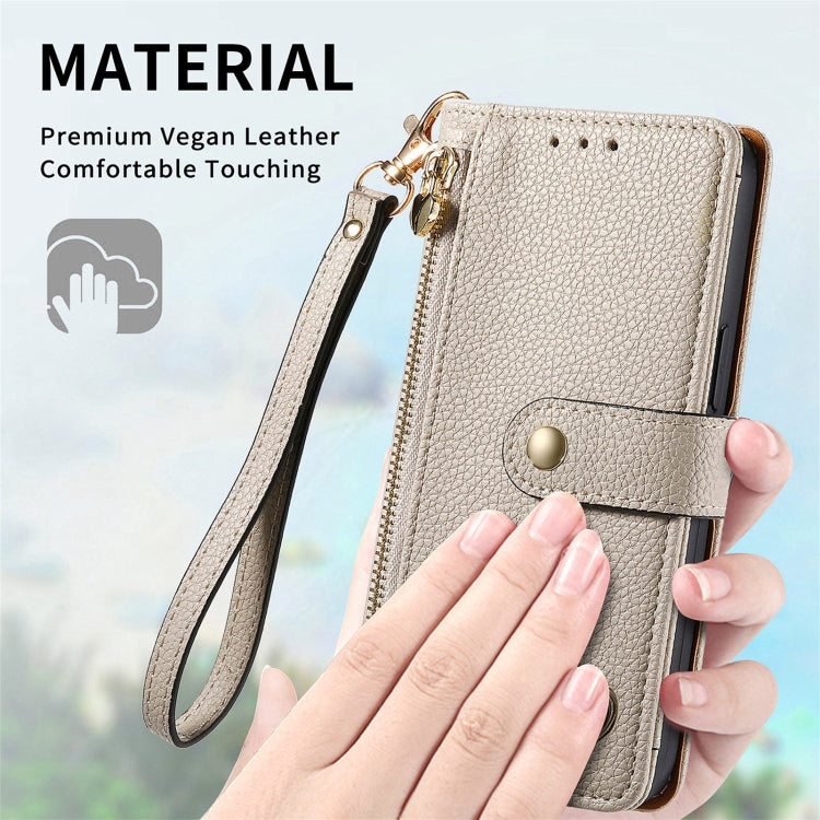 For Honor 100 Pro 5G Love Zipper Lanyard Leather Phone Case