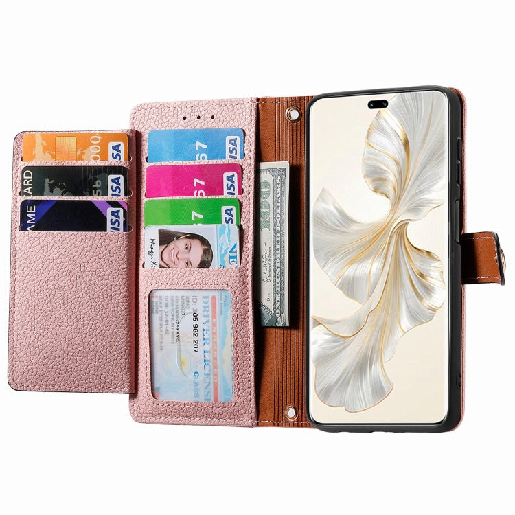 For Honor 100 Pro 5G Love Zipper Lanyard Leather Phone Case