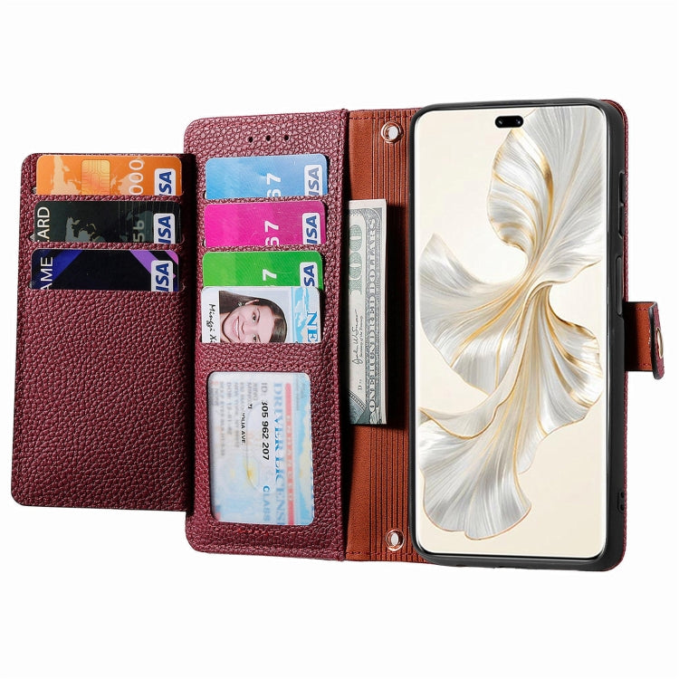 For Honor 100 Pro 5G Love Zipper Lanyard Leather Phone Case