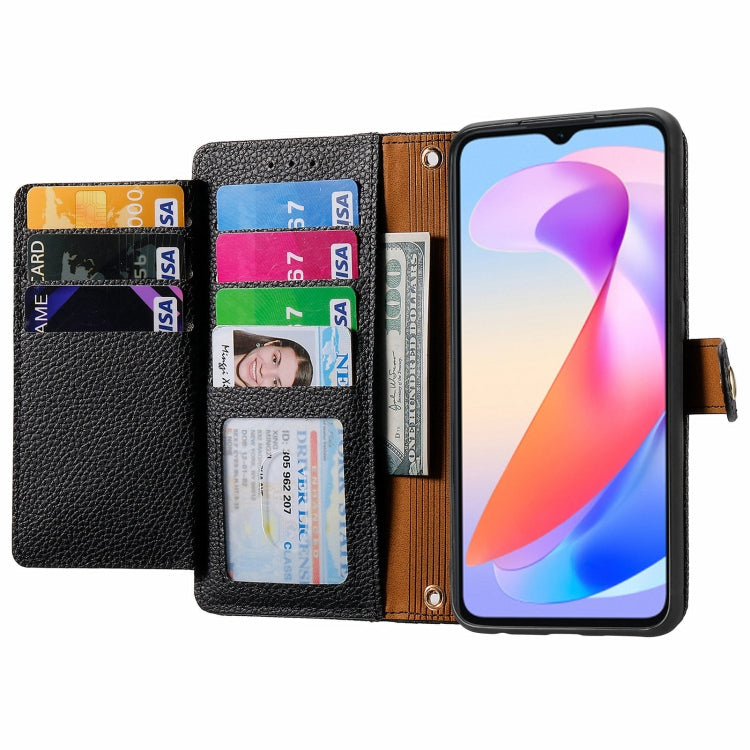 For Honor X6a Love Zipper Lanyard Leather Phone Case
