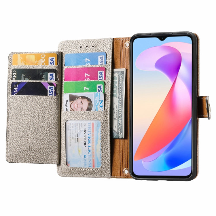 For Honor X6a Love Zipper Lanyard Leather Phone Case