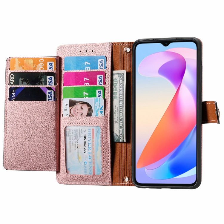 For Honor X6a Love Zipper Lanyard Leather Phone Case
