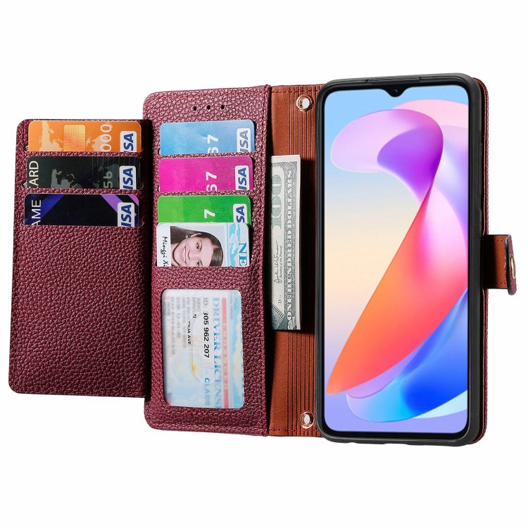 For Honor X6a Love Zipper Lanyard Leather Phone Case
