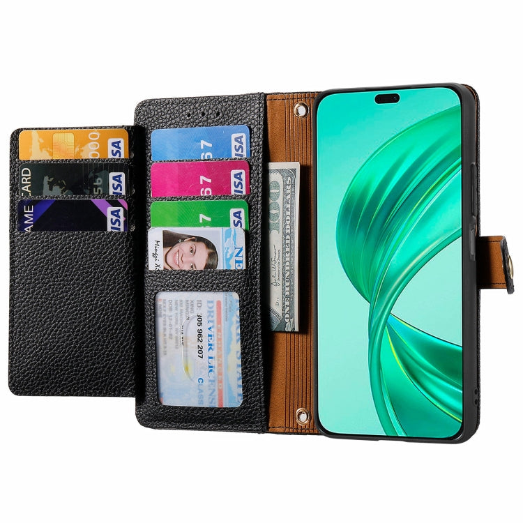 For Honor X8B Love Zipper Lanyard Leather Phone Case