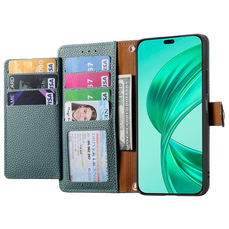 For Honor X8B Love Zipper Lanyard Leather Phone Case
