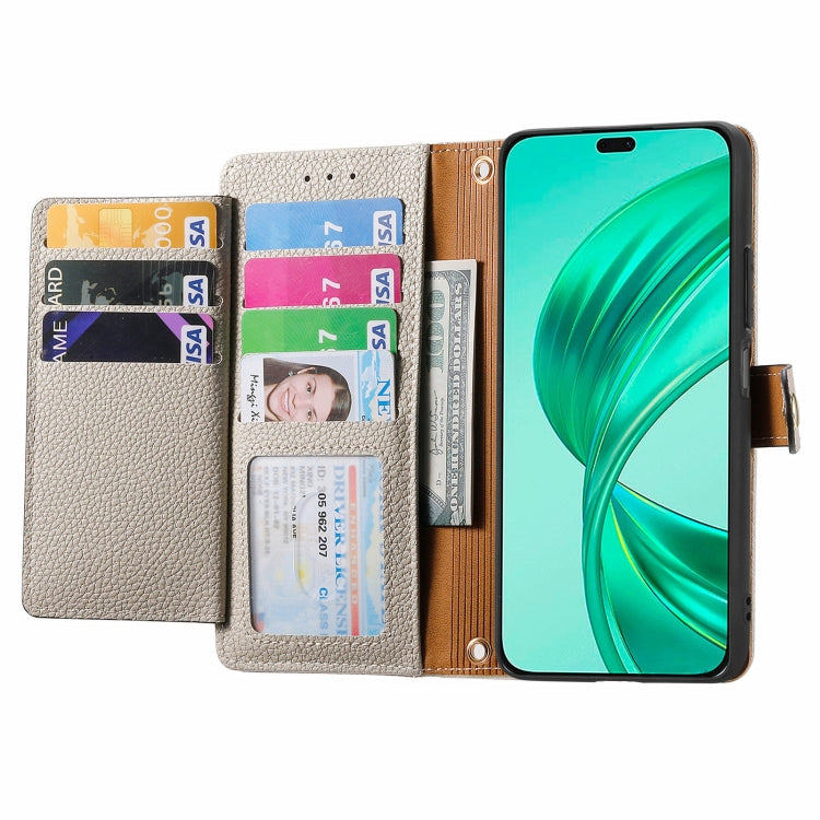 For Honor X8B Love Zipper Lanyard Leather Phone Case