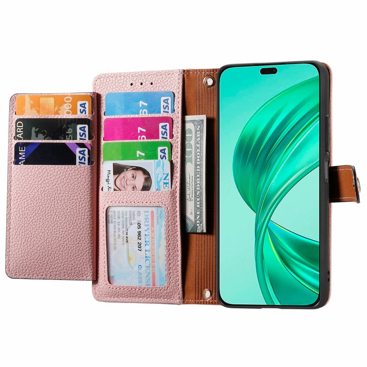 For Honor X8B Love Zipper Lanyard Leather Phone Case