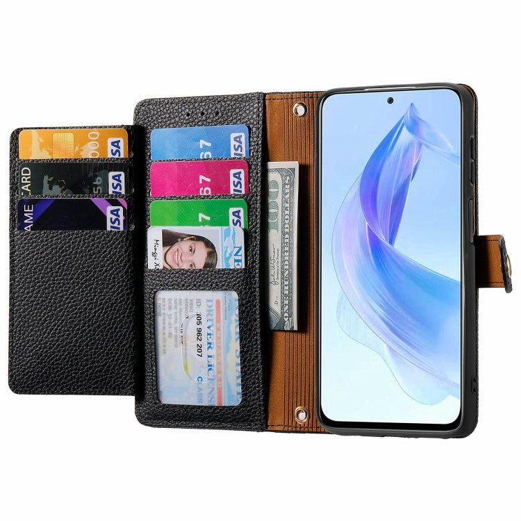 For Honor X50i Love Zipper Lanyard Leather Phone Case