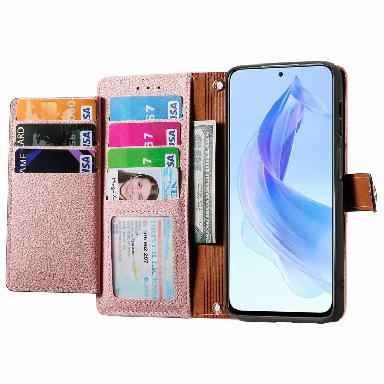 For Honor X50i Love Zipper Lanyard Leather Phone Case