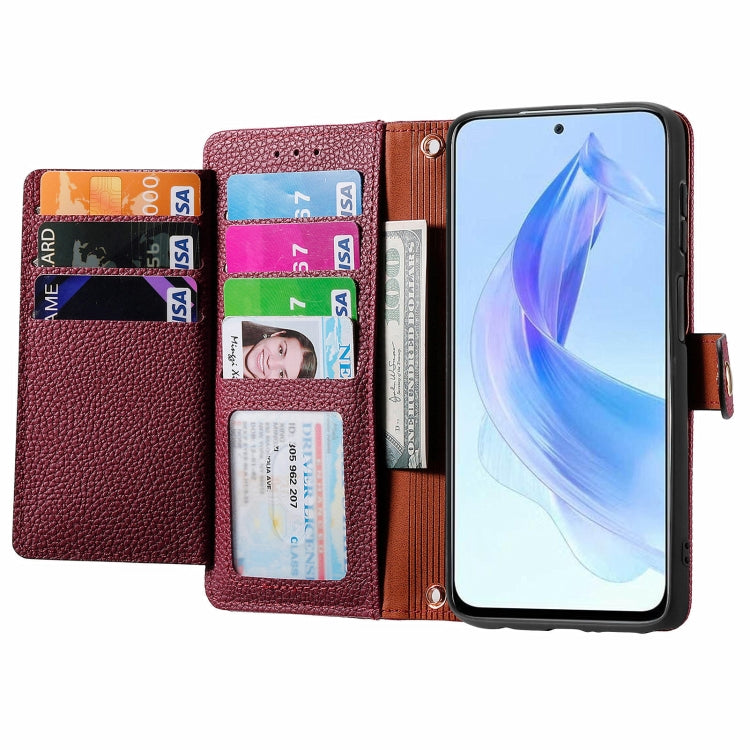 For Honor X50i Love Zipper Lanyard Leather Phone Case