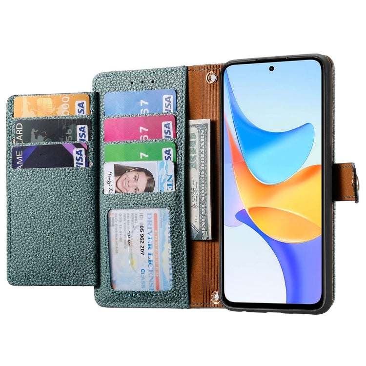 For Honor Play 50 Plus Love Zipper Lanyard Leather Phone Case