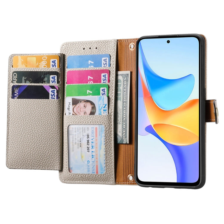 For Honor Play 50 Plus Love Zipper Lanyard Leather Phone Case