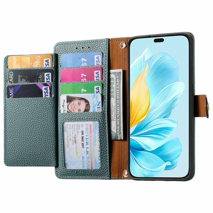 For Honor 200 Lite Global Love Zipper Lanyard Leather Phone Case