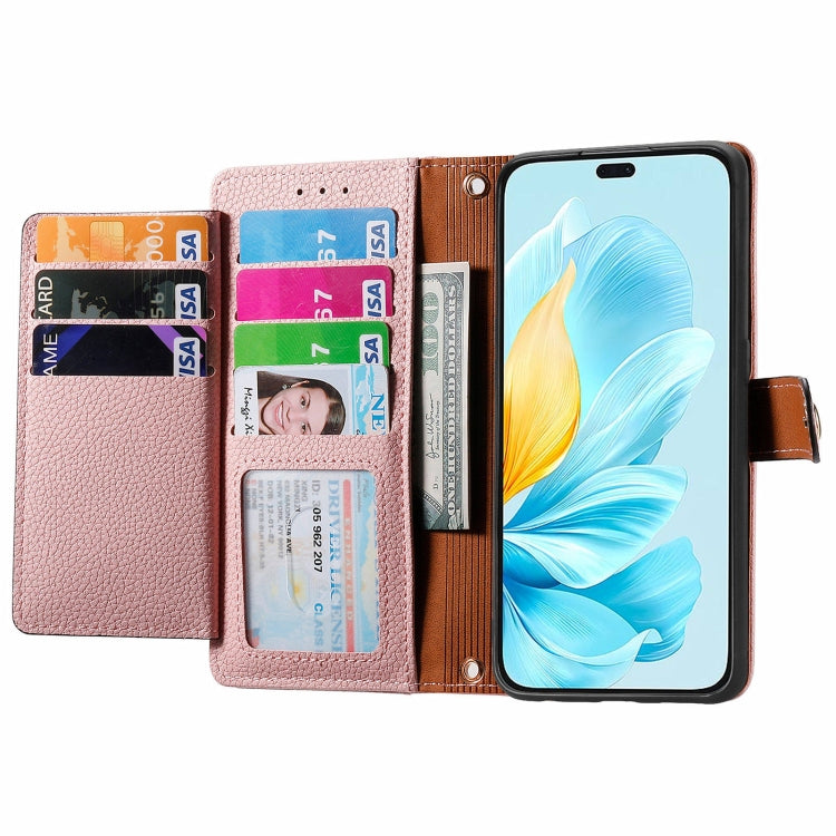 For Honor 200 Lite Global Love Zipper Lanyard Leather Phone Case