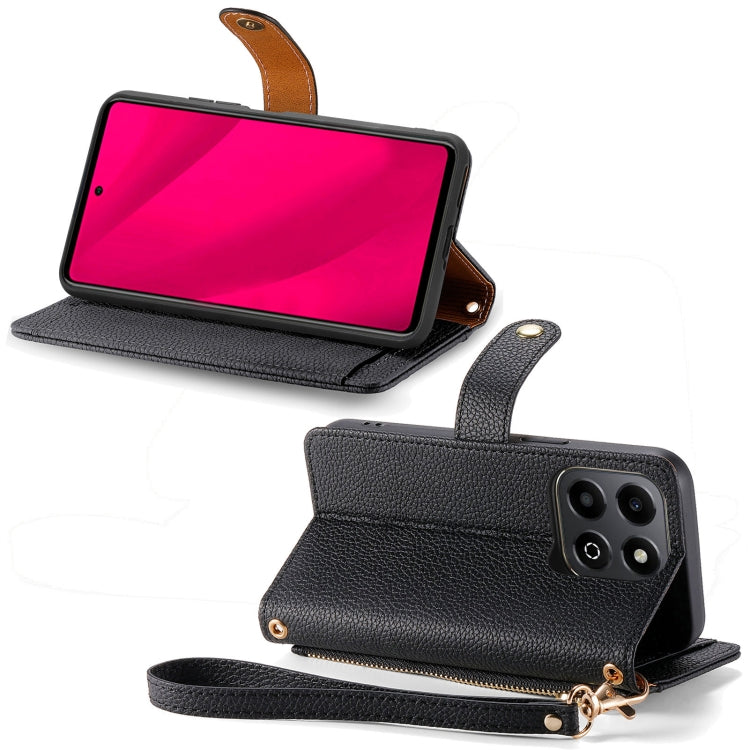 For Honor 200 Smart Love Zipper Lanyard Leather Phone Case