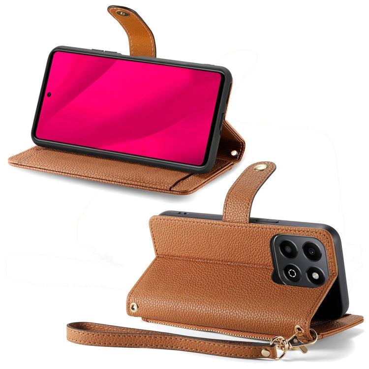 For Honor 200 Smart Love Zipper Lanyard Leather Phone Case