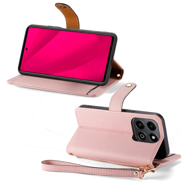 For Honor 200 Smart Love Zipper Lanyard Leather Phone Case