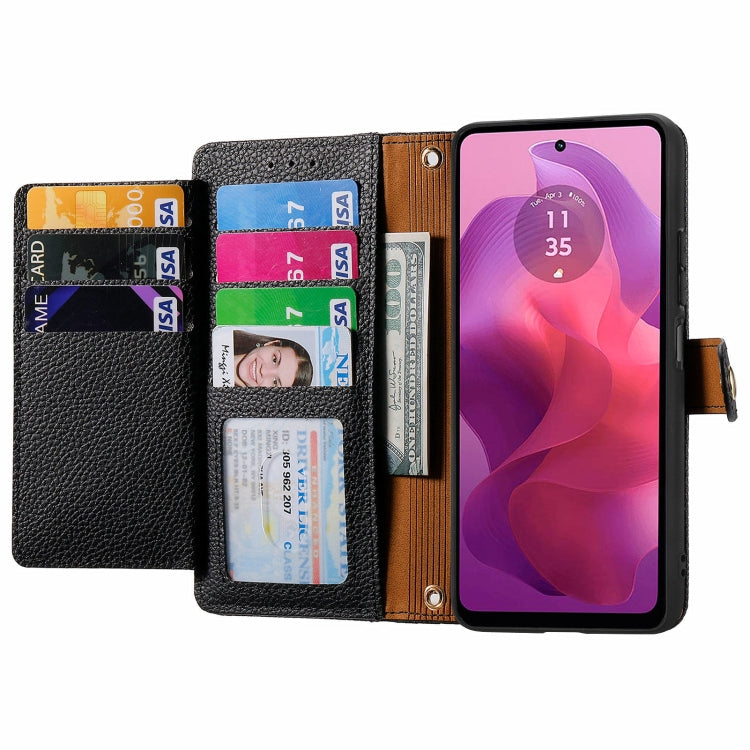 For Motorola Moto G24 Love Zipper Lanyard Leather Phone Case