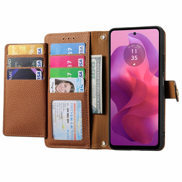 For Motorola Moto G24 Love Zipper Lanyard Leather Phone Case