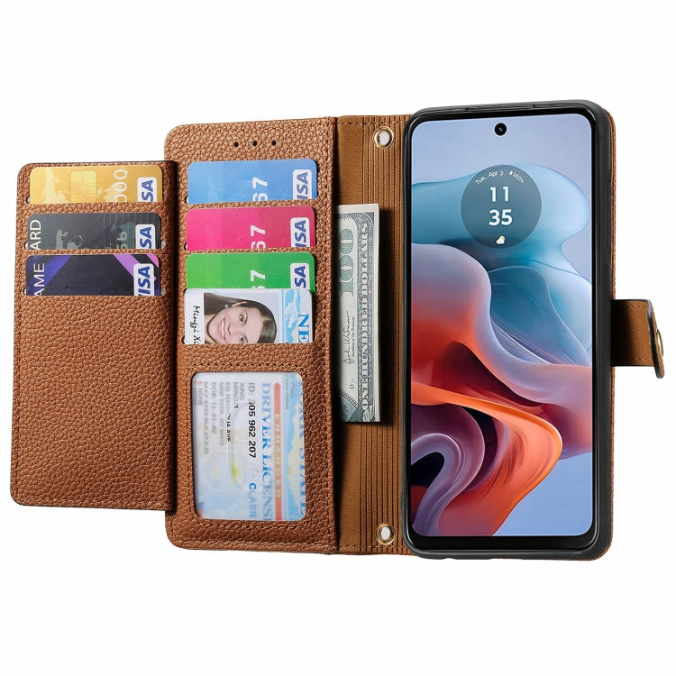 For Motorola Moto G34 Love Zipper Lanyard Leather Phone Case