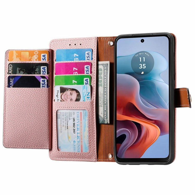 For Motorola Moto G34 Love Zipper Lanyard Leather Phone Case