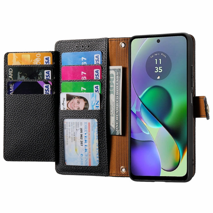 For Motorola Moto G54 Love Zipper Lanyard Leather Phone Case