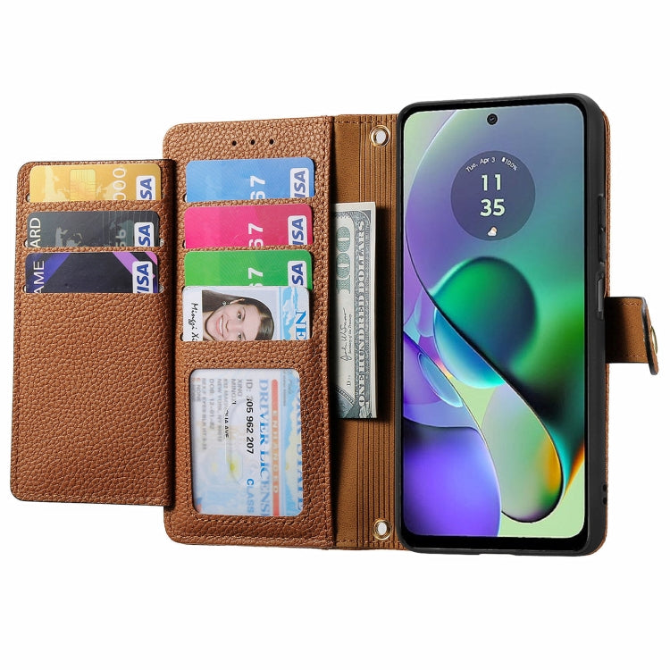 For Motorola Moto G54 Love Zipper Lanyard Leather Phone Case