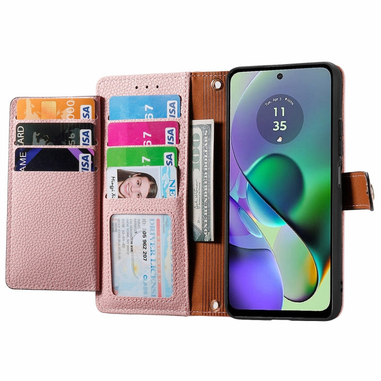 For Motorola Moto G54 Love Zipper Lanyard Leather Phone Case