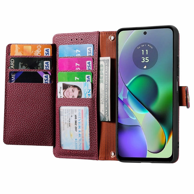 For Motorola Moto G54 Love Zipper Lanyard Leather Phone Case