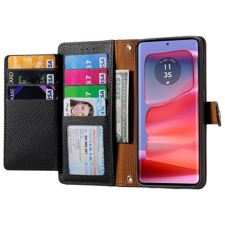 For Motorola Edge 50 Pro Love Zipper Lanyard Leather Phone Case