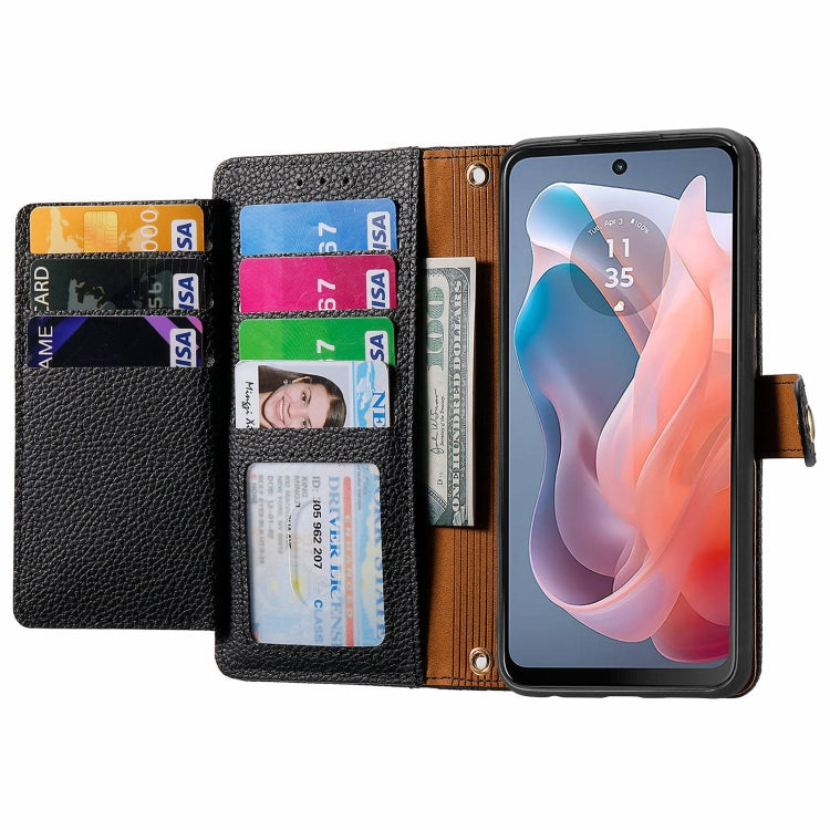 For Motorola Moto G Play 2024 Love Zipper Lanyard Leather Phone Case