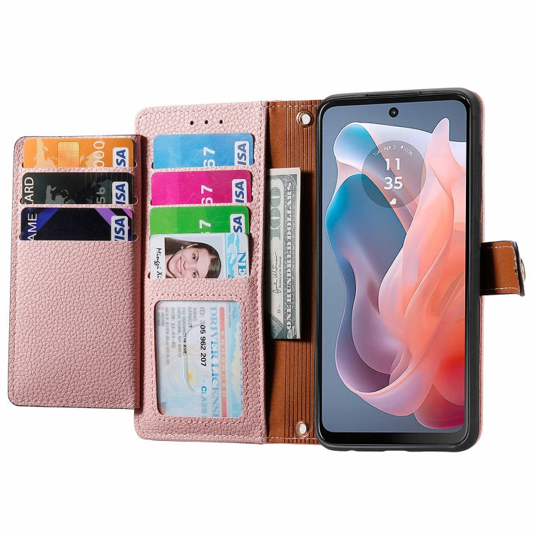 For Motorola Moto G Play 2024 Love Zipper Lanyard Leather Phone Case