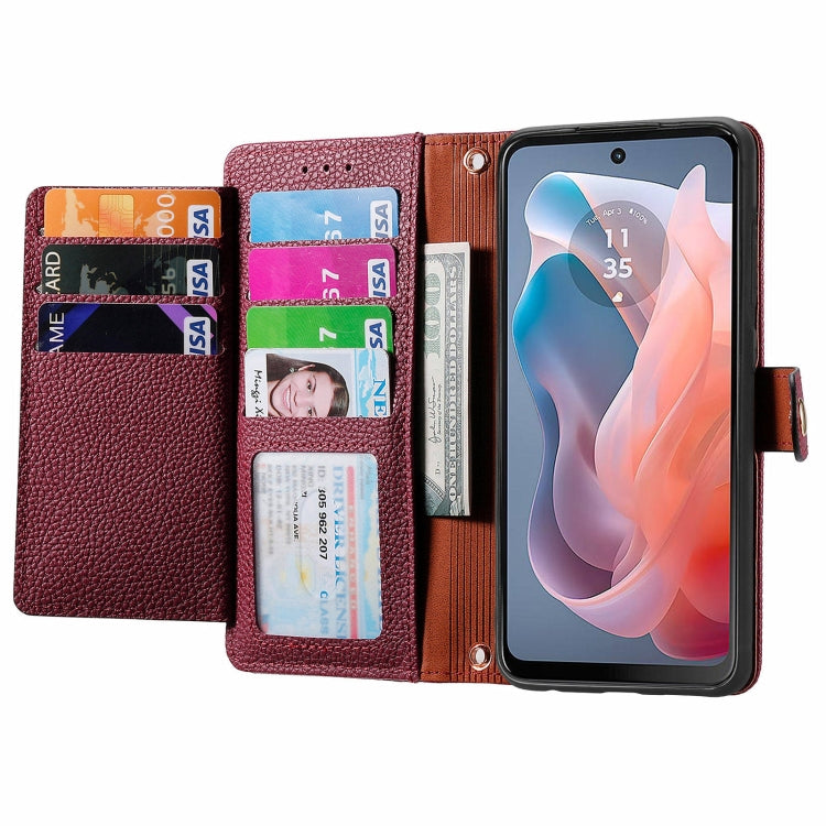 For Motorola Moto G Play 2024 Love Zipper Lanyard Leather Phone Case