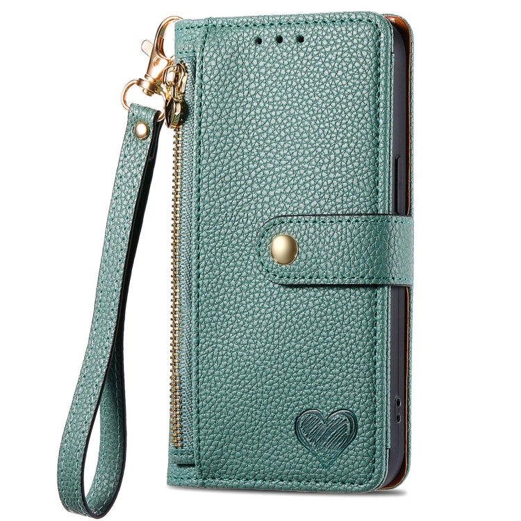 For Motorola Moto G Power 5G 2024 Love Zipper Lanyard Leather Phone Case