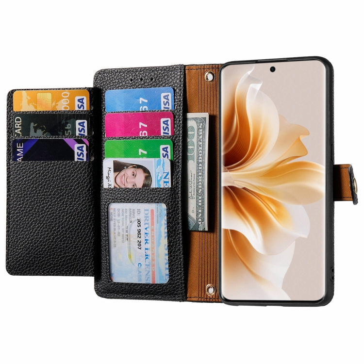 For OPPO Reno11 5G Global Love Zipper Lanyard Leather Phone Case