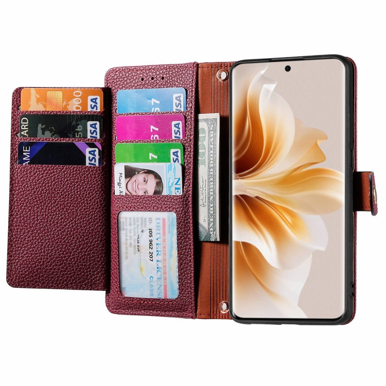 For OPPO Reno11 5G Global Love Zipper Lanyard Leather Phone Case