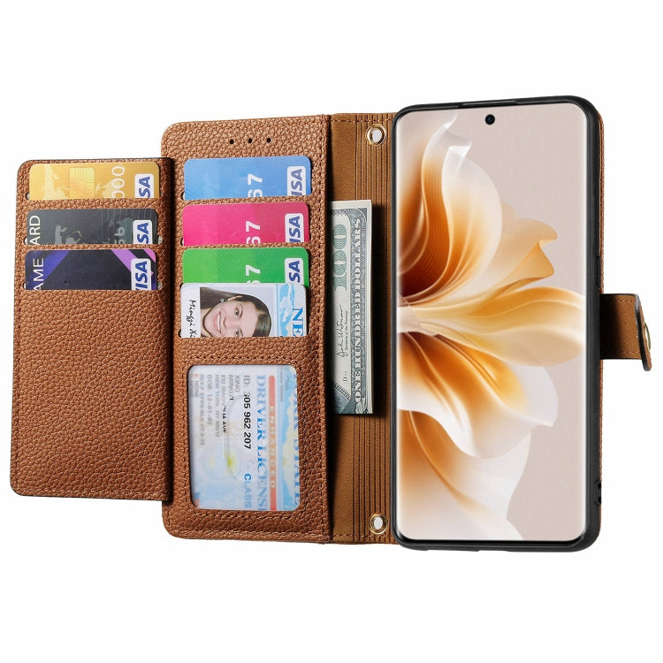 For OPPO Reno11 Pro 5G Global Love Zipper Lanyard Leather Phone Case