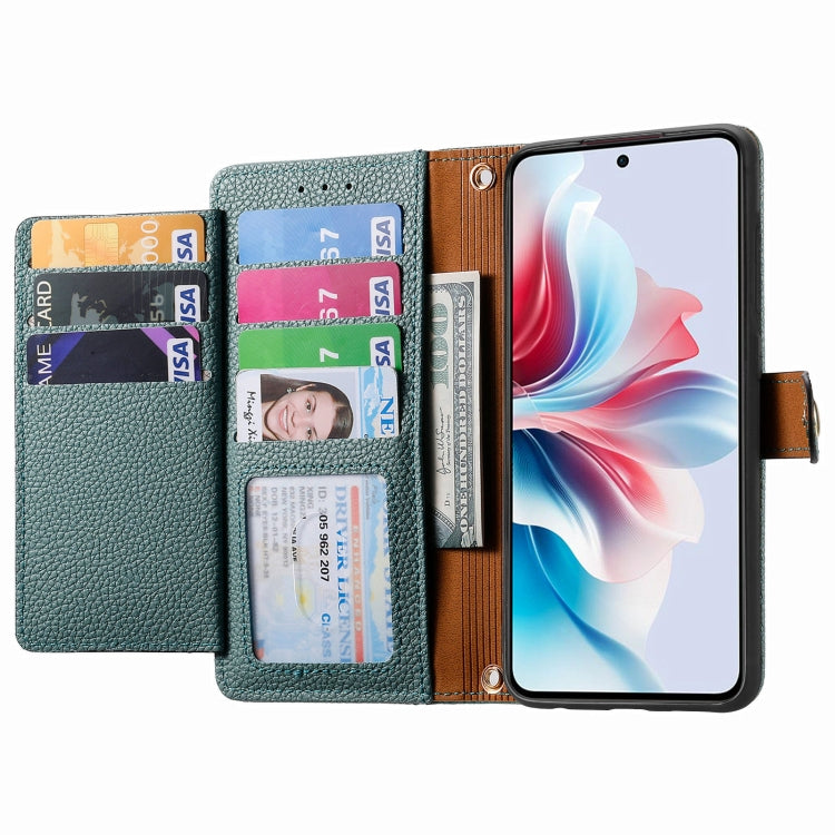 For OPPO Reno11 F 5G Love Zipper Lanyard Leather Phone Case