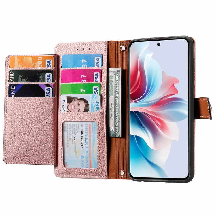 For OPPO Reno11 F 5G Love Zipper Lanyard Leather Phone Case